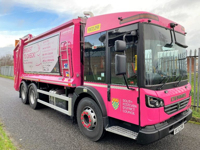 New council refuse collection lorry ‘wears it pink’