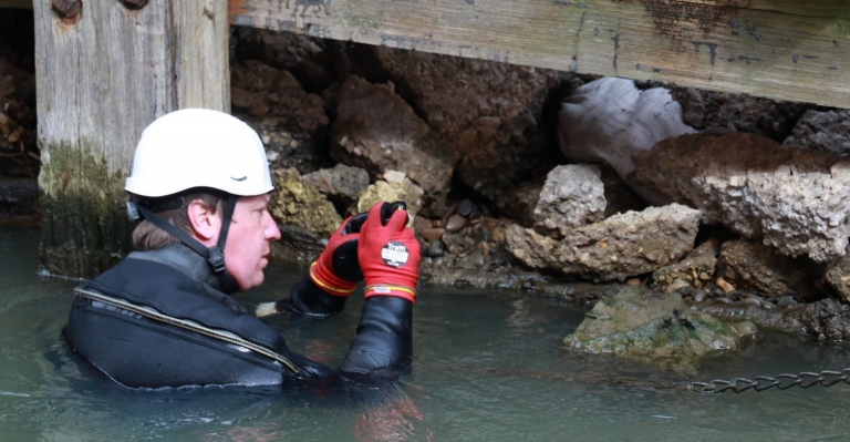 Divers explore Lincoln’s Glory Hole below the waterline