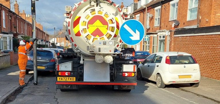 Clear the way! Council urges drivers not to block its drain cleaning efforts