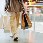 Girl with Shopping Bags in Mall Minimal