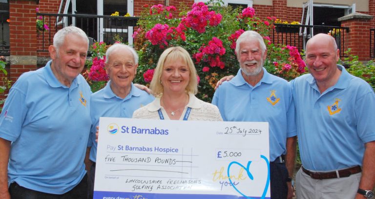 Freemason Golfers give St Barnabas Hospice a £5,000 boost