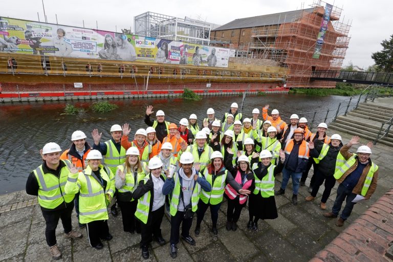 Supporters of new multi-million-pound youth zone visit construction site to see progress