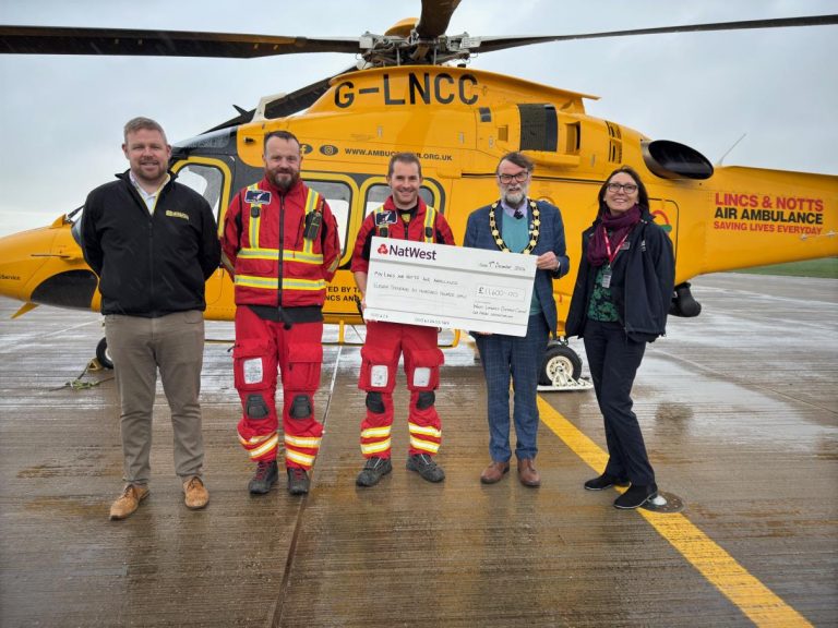 Crematorium donates £11,600 to Lincs & Notts Air Ambulance