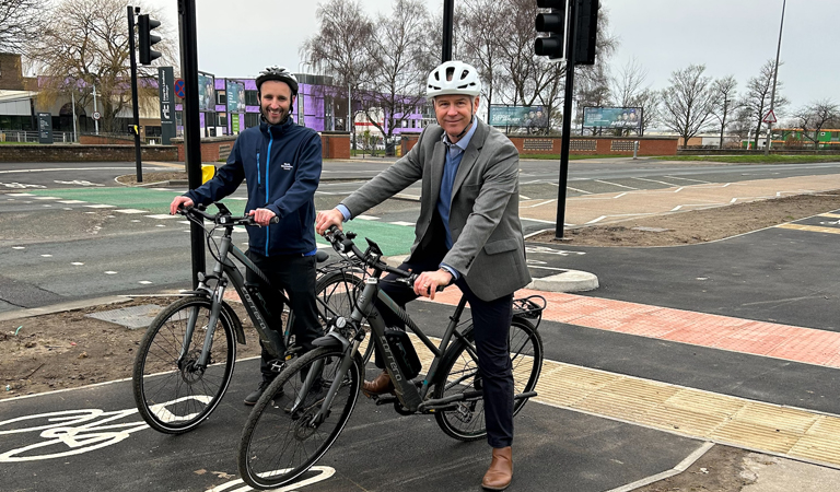 New cycle path and crossing on Kingsway open thanks to grant funding