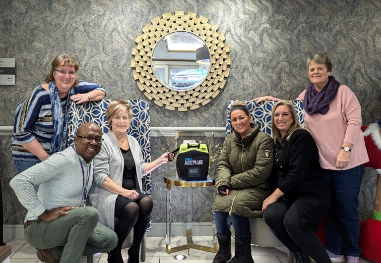 Generous local donation brings defibrillator to Fenchurch House Care Home