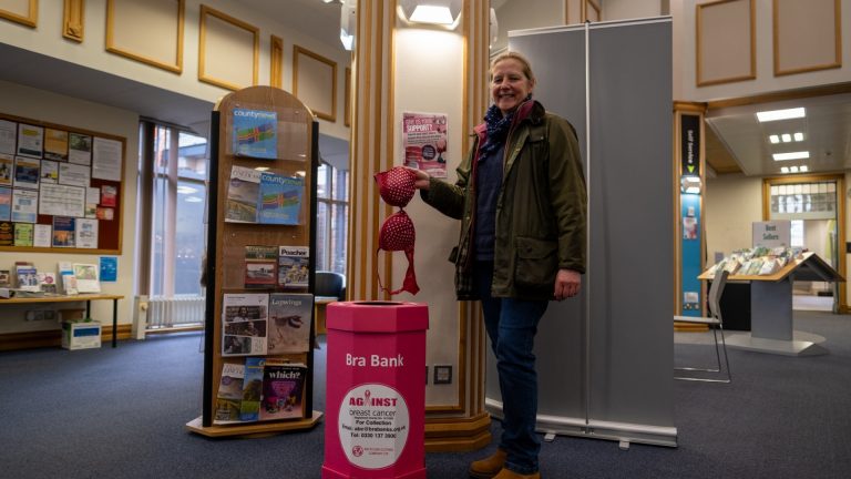 Bra banks launched in Lincolnshire libraries to support breast cancer research