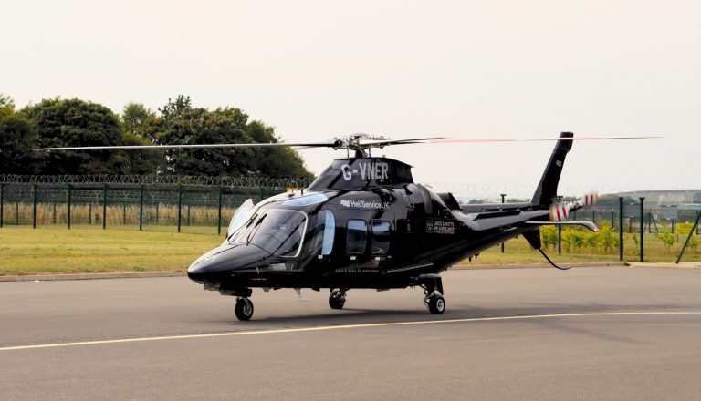 Relief helicopter lands at Lincs and Notts Air Ambulance base